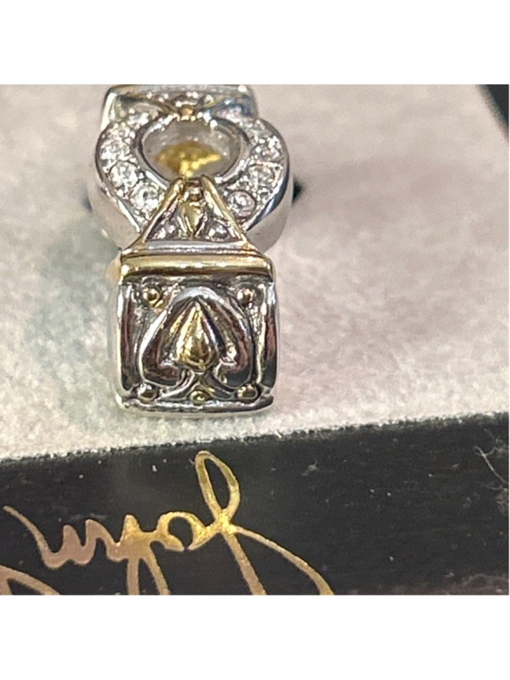 Women's John Medeiros Silver Gold Tone Crystal Clip-On Earrings One Size - Picture 6 of 8